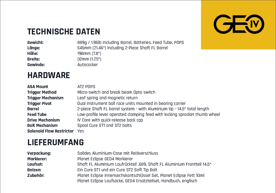 Planet Eclipse GEO4 Daten